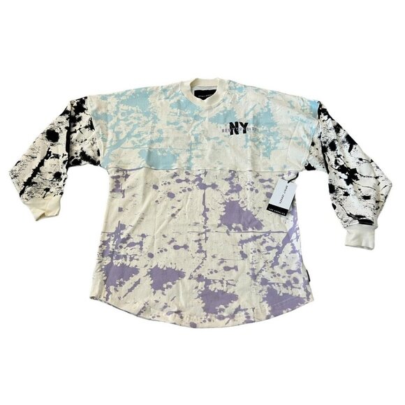 Spirit Jersey Unisex Size XS Cream New York Tie Dye CrewNeck Long Sleeve Tee NWT - Picture 2 of 10